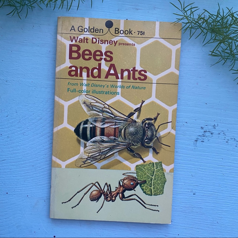 60s Vintage Paperback Walt Disney Bees and Ants Illustrated Golden Book